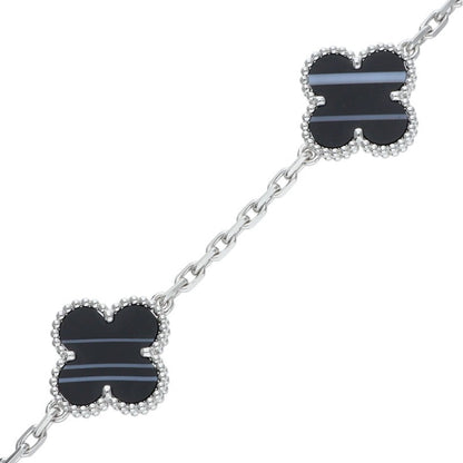 VANCLEEF & ARPELS Vintage Alhambra K18WG Onyx Bracelet