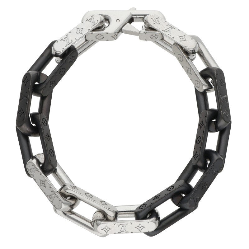 LOUISVUITTON Monogram Chain Metal Bracelet Size M