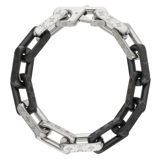 LOUISVUITTON Monogram Chain Metal Bracelet Size M
