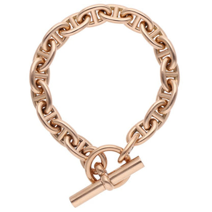 HERMES Chaine d'Ancre PM Pink Gold Bracelet Size 18LINK