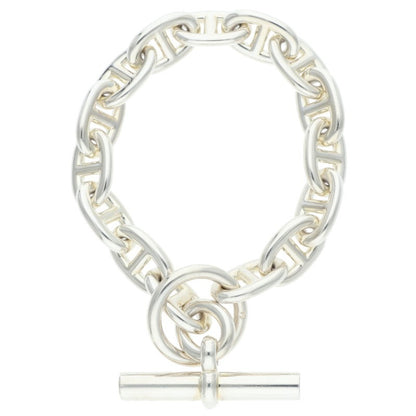HERMES Chaine d'Ancre MM 925 Silver Bracelet Size 15LINK