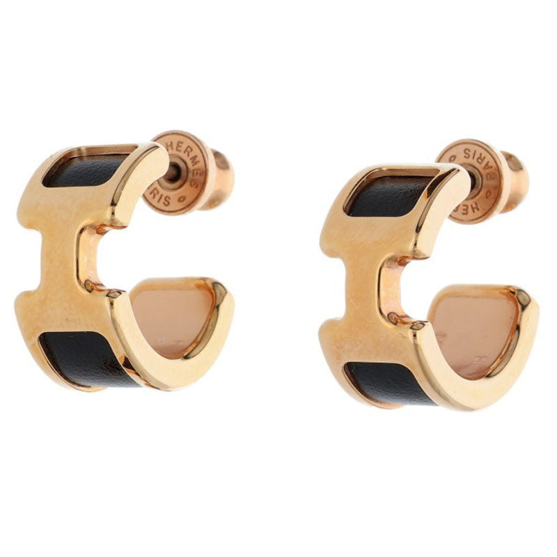 HERMES Olympe Box Calf Hoop Earrings Size ONE SIZE