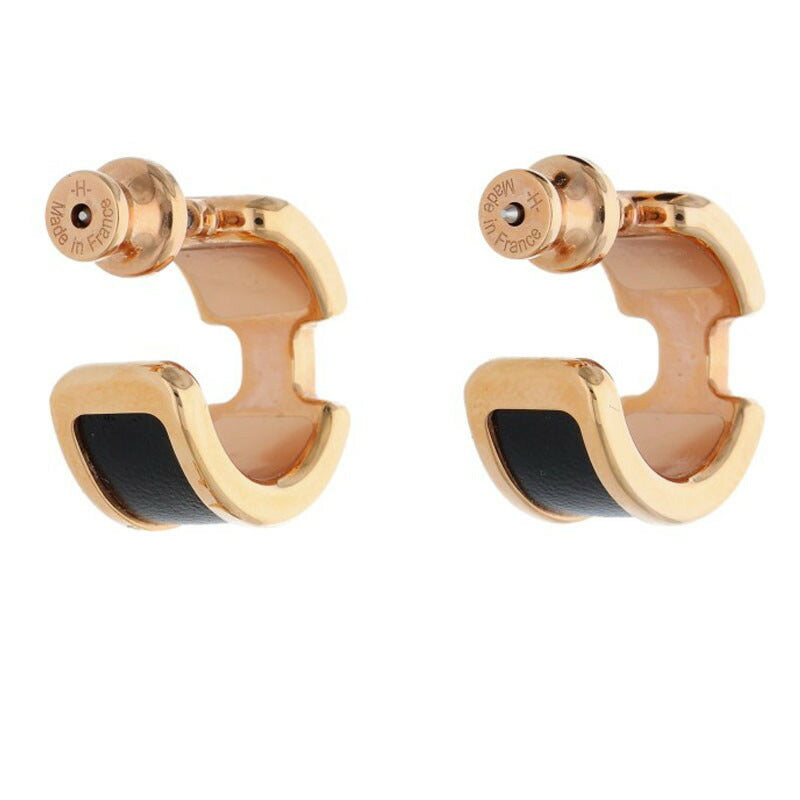 HERMES Olympe Box Calf Hoop Earrings Size ONE SIZE