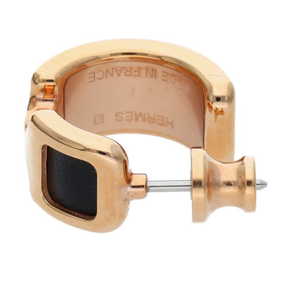 HERMES Olympe Box Calf Hoop Earrings Size ONE SIZE