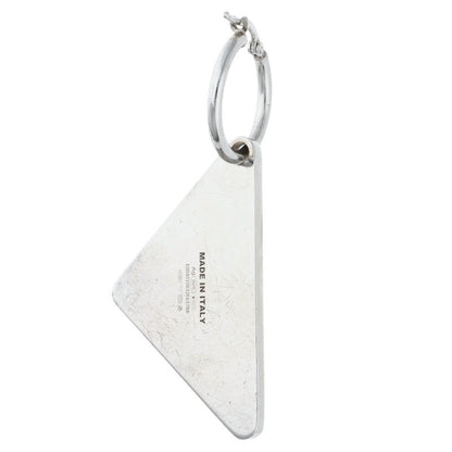 PRADA Triangle Logo Plate Earring Silver/Black Size ONE SIZE