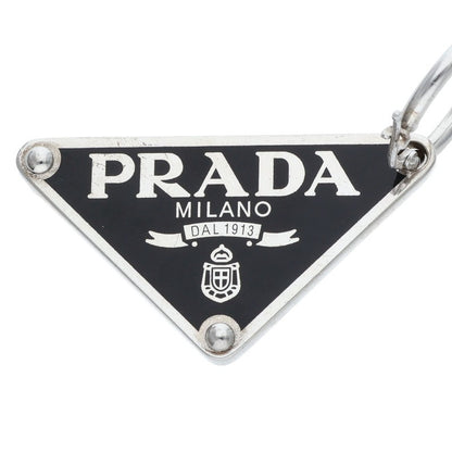 PRADA Triangle Logo Plate Earring Silver/Black Size ONE SIZE