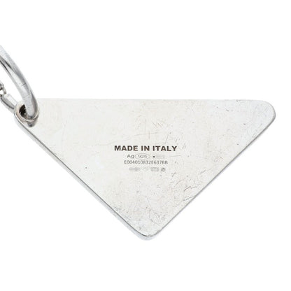 PRADA Triangle Logo Plate Earring Silver/Black Size ONE SIZE