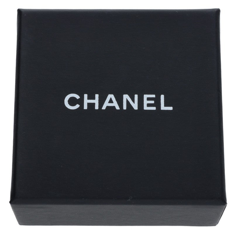 CHANEL Rhinestone Coco Mark Silver/Clear Earrings