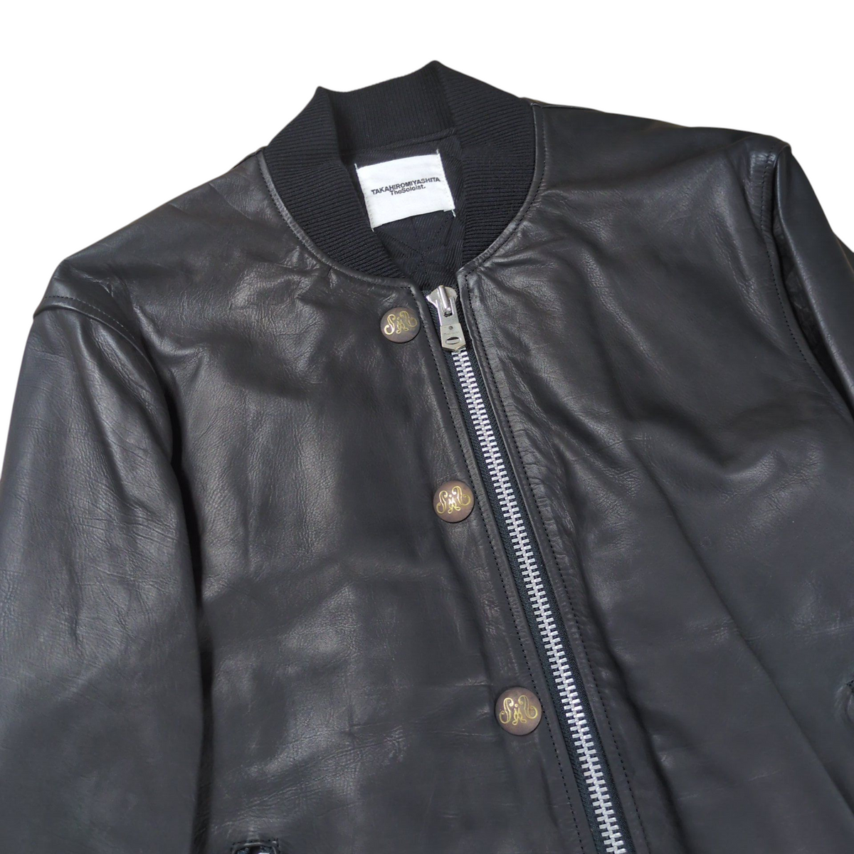 Takahiromiyashita The Soloist. Leather Bomber Jacket Size 52