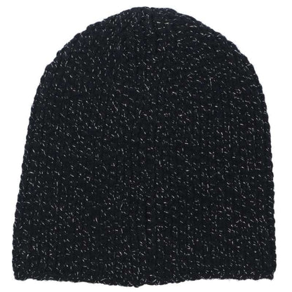 CHANEL Black Silver CC Embroidered Cashmere Size ONE SIZE