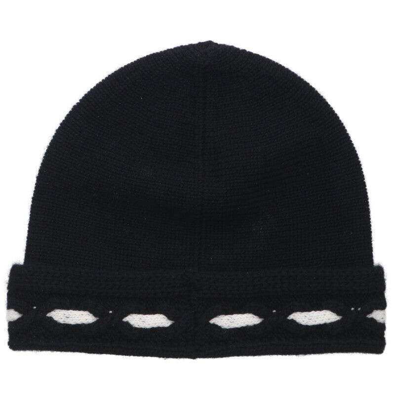 CHANEL Black Cashmere CC Beanie Size ONE SIZE