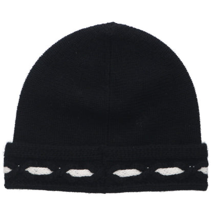 CHANEL Black Cashmere CC Beanie Size ONE SIZE