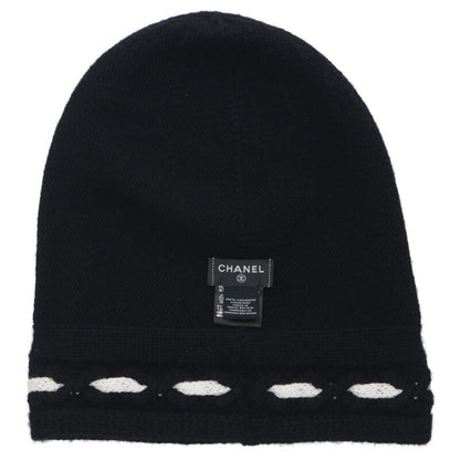 CHANEL Black Cashmere CC Beanie Size ONE SIZE