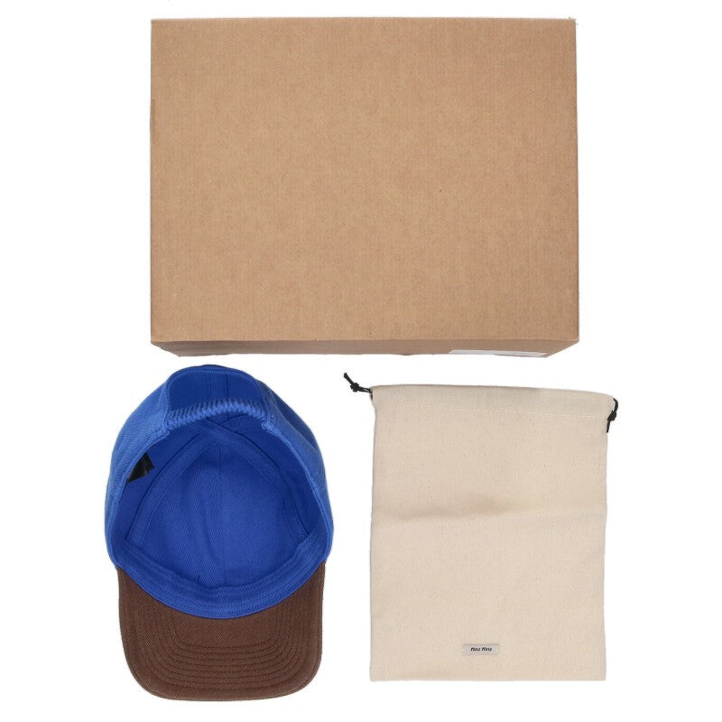 miumiu 26SS Blue Brown Logo Embroidered Size ONE SIZE