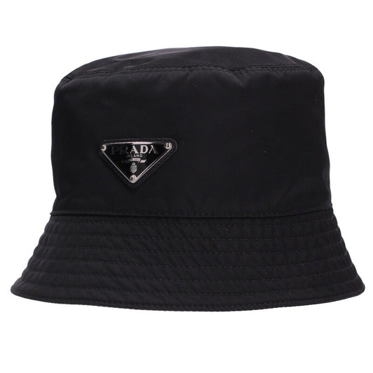PRADA Black Re-Nylon Triangle Logo Bucket Hat Size ONE SIZE