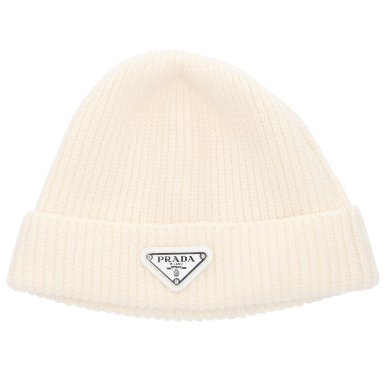 PRADA White Triangle Logo Cashmere Blend Size ONE SIZE