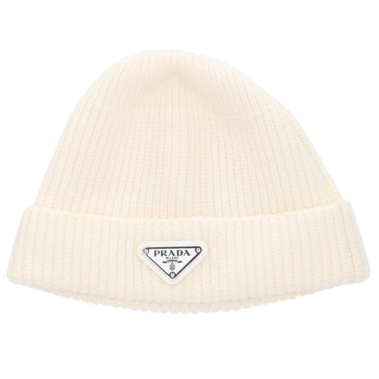 PRADA White Triangle Logo Cashmere Blend Size ONE SIZE