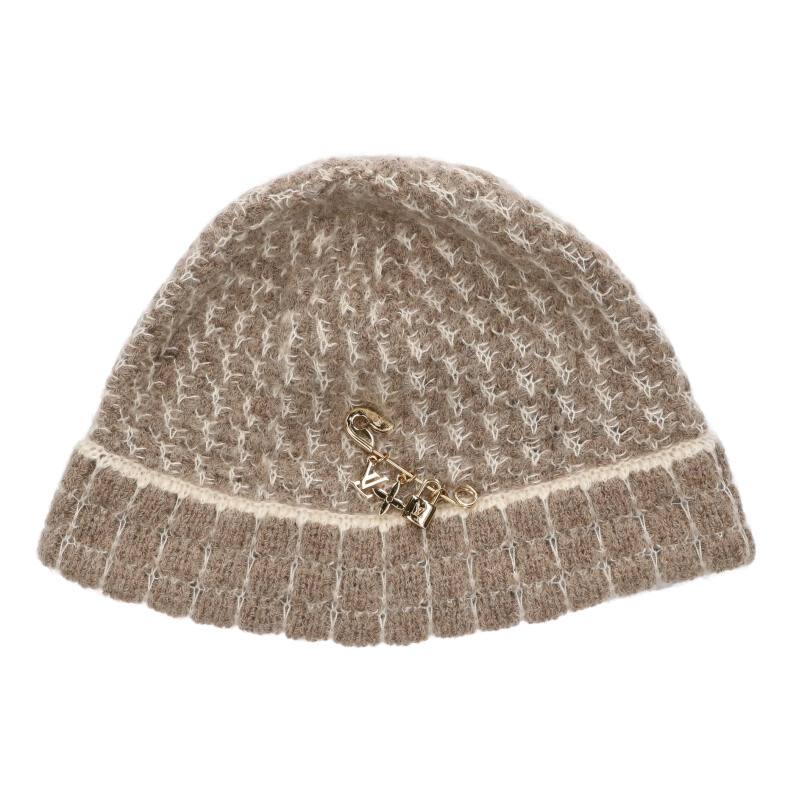 LOUISVUITTON Mohair Knit Hat Beige