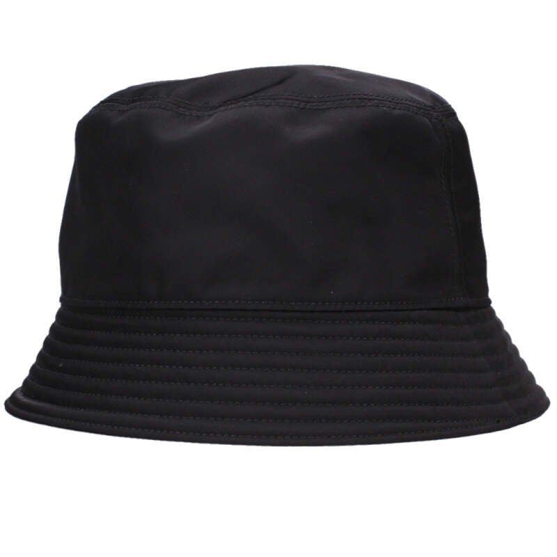 PRADA Black Re-Nylon Triangle Logo Bucket Hat Size ONE SIZE