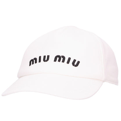 miumiu White Logo Embroidered Cotton Baseball Size ONE SIZE