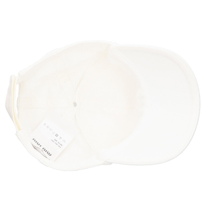 miumiu White Logo Embroidered Cotton Baseball Size ONE SIZE