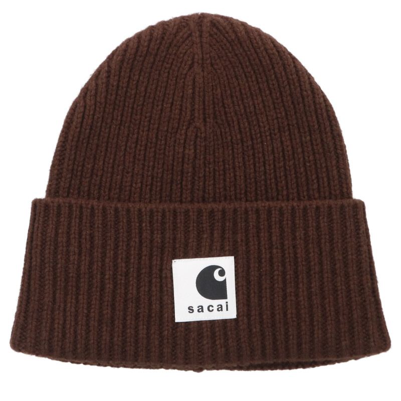 Sacai x Carhartt Wool Beanie Knit Cap Brown