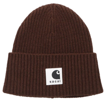 Sacai x Carhartt Wool Beanie Knit Cap Brown