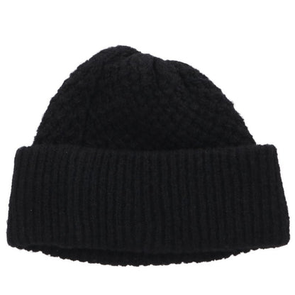 CHANEL Coco Mark Embroidered Cashmere Beanie Black