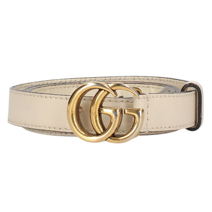 GUCCI GG Marmont Double G Leather Narrow Belt Size ONE SIZE