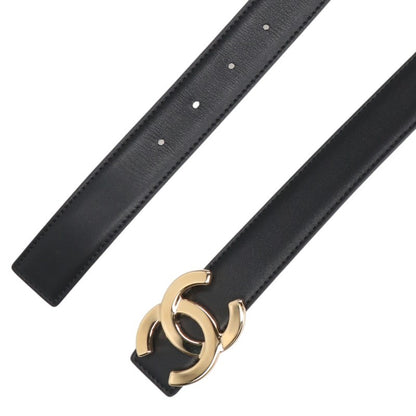 CHANEL CC Mark Reversible Belt Black/Bordeaux Size 95