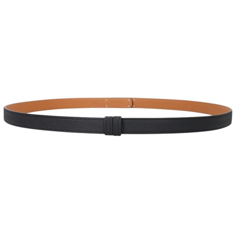 HERMES Kelly Buckle Epsom Belt Black/Silver