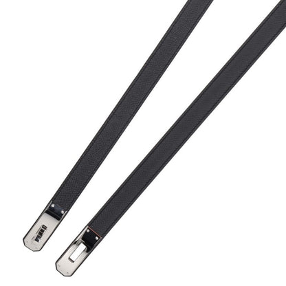 HERMES Kelly Buckle Epsom Belt Black/Silver