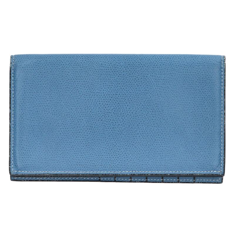 Valextra Vertical 14 Card Long Wallet Blue Size ONE SIZE