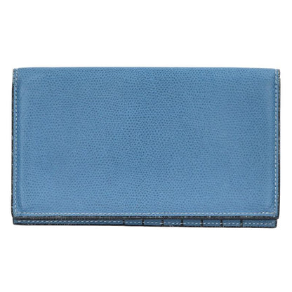 Valextra Vertical 14 Card Long Wallet Blue Size ONE SIZE