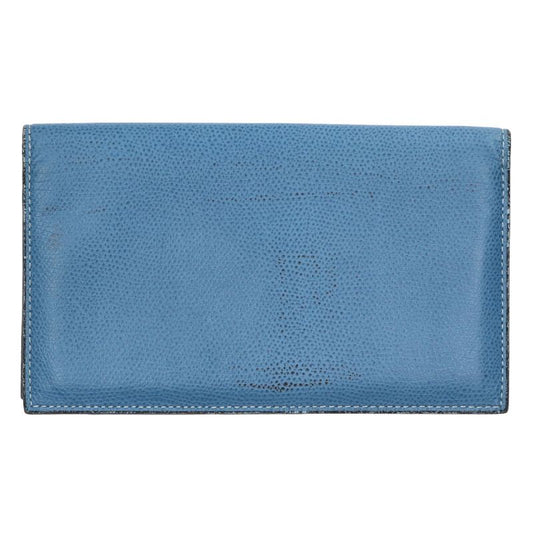 Valextra Vertical 14 Card Long Wallet Blue Size ONE SIZE