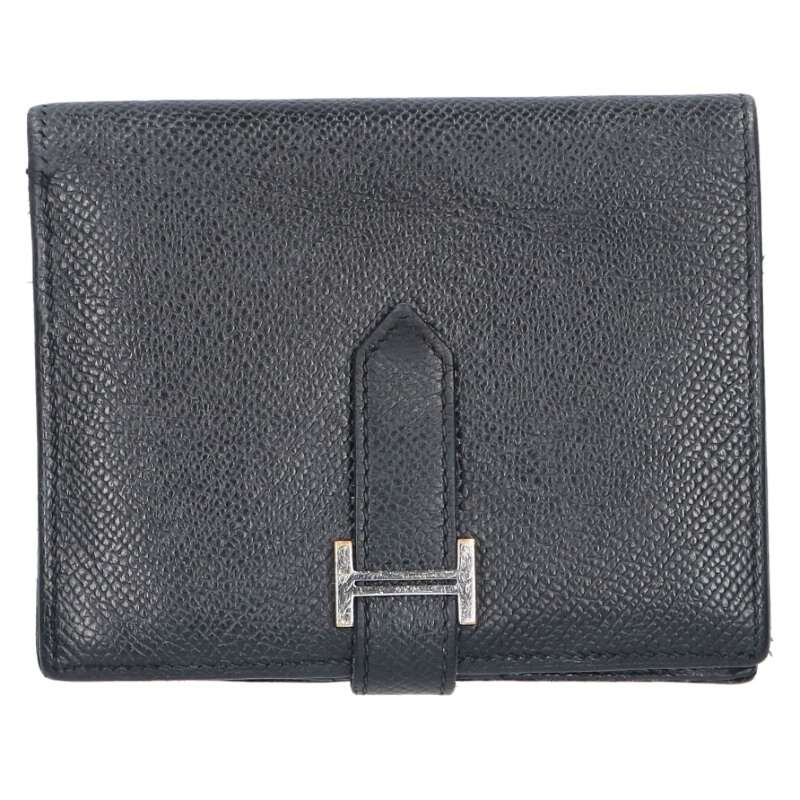 HERMES Bearn Compact Leather Bi-fold Wallet Size ONE SIZE