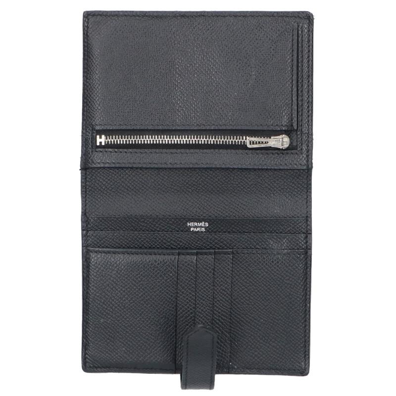 HERMES Bearn Compact Leather Bi-fold Wallet Size ONE SIZE