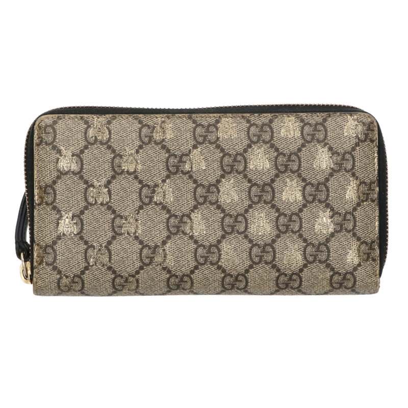 GUCCI GG Supreme Bee Zip Around Wallet Size ONE SIZE