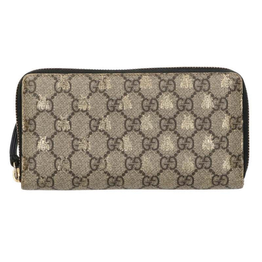 GUCCI GG Supreme Bee Zip Around Wallet Size ONE SIZE
