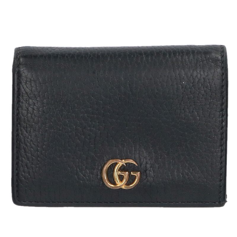GUCCI GG Marmont Bi-Fold Wallet Black/Gold Size ONE SIZE