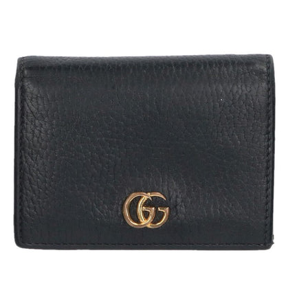 GUCCI GG Marmont Bi-Fold Wallet Black/Gold Size ONE SIZE