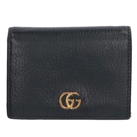 GUCCI GG Marmont Bi-Fold Wallet Black/Gold Size ONE SIZE
