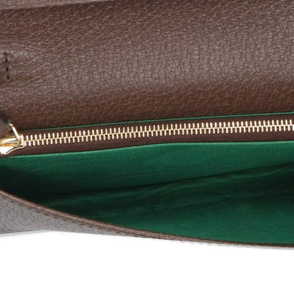 GUCCI Yellow/Brown Chain Bifold Long Wallet Size ONE SIZE