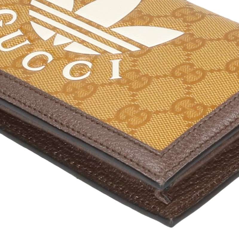 GUCCI Yellow/Brown Chain Bifold Long Wallet Size ONE SIZE