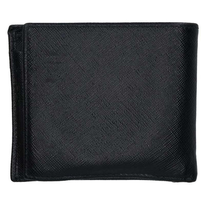PRADA Saffiano Leather Triangle Wallet Black Size ONE SIZE