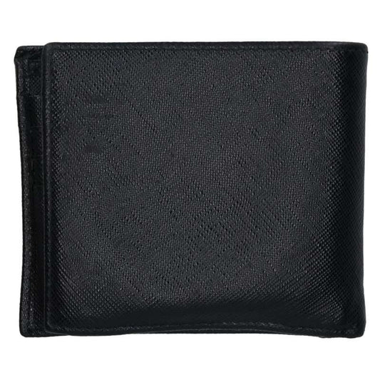 PRADA Saffiano Leather Triangle Wallet Black Size ONE SIZE