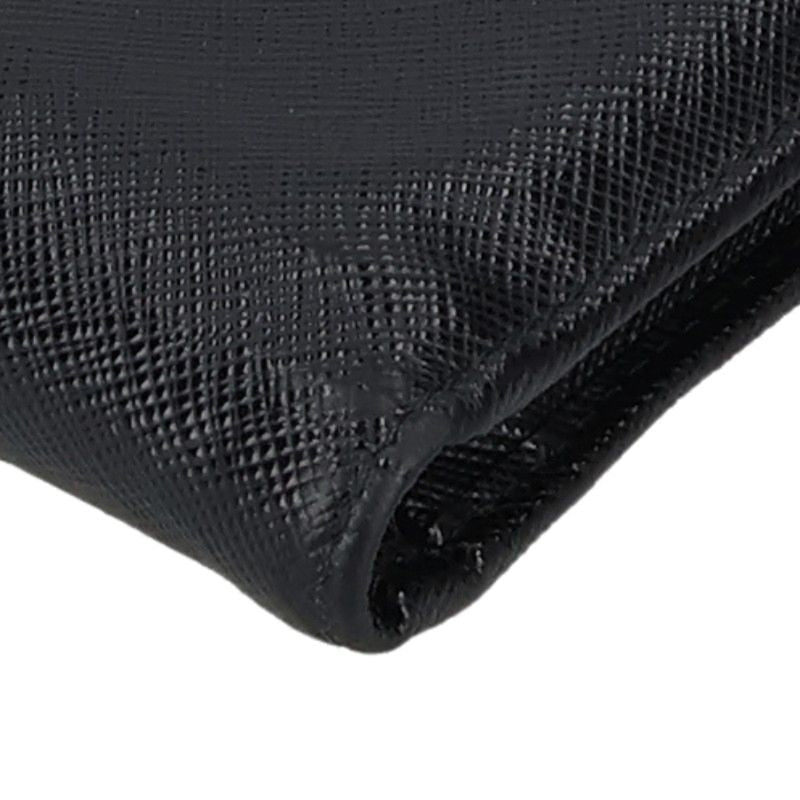 PRADA Saffiano Leather Triangle Wallet Black Size ONE SIZE