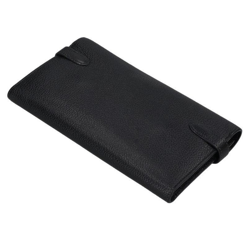 HERMES Kelly Depliant Long Black Chevre Wallet Size ONE SIZE