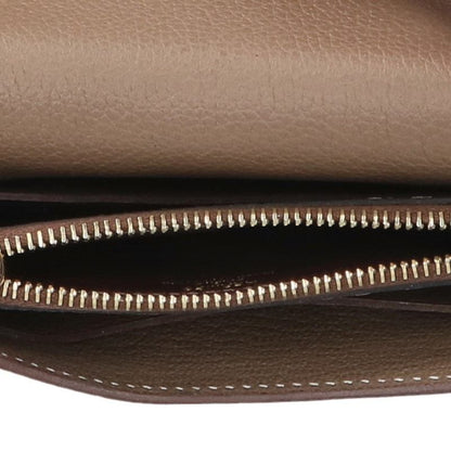 HERMES Constance Slim Etoupe Leather Wallet Gold HW