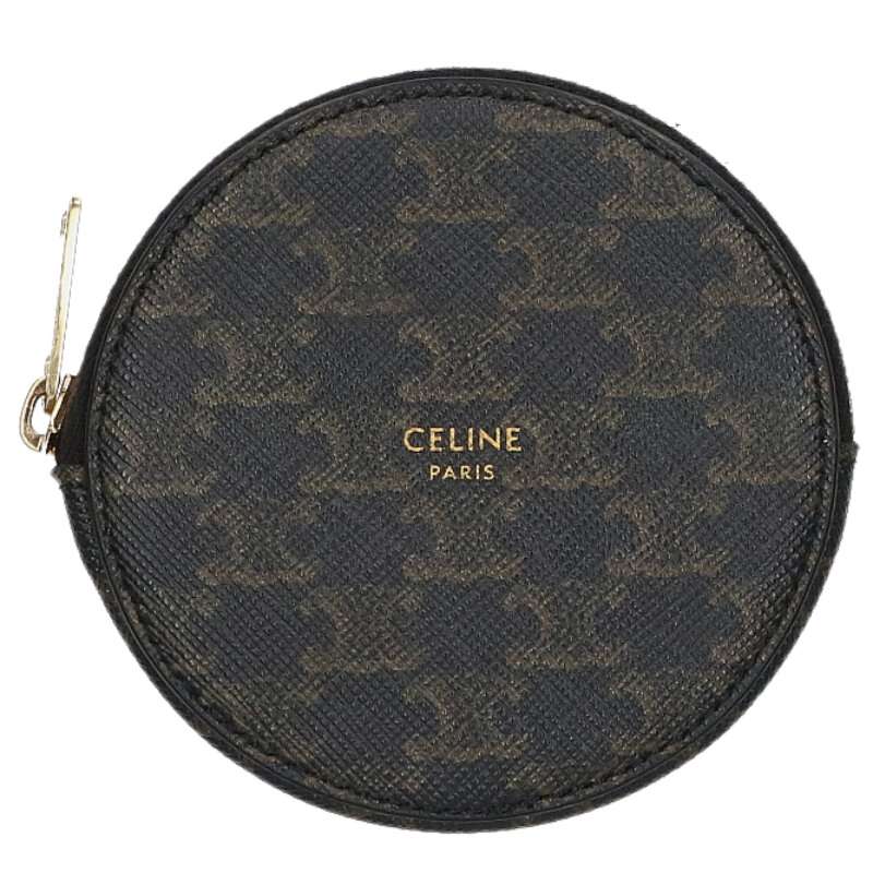 CELINE Triomphe PVC Canvas Round Coin Case Size ONE SIZE
